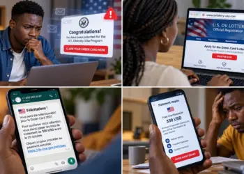 Arnaques DV Lottery : faux sites, fausses notifications de sélection et demandes de paiement frauduleuses