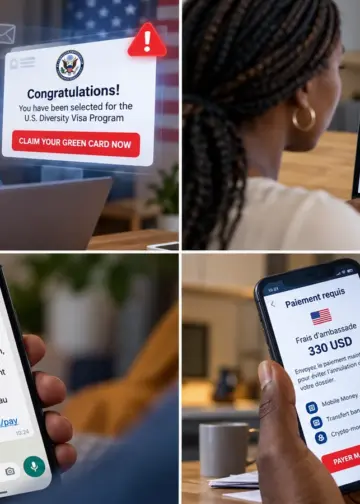 Arnaques DV Lottery : faux sites, fausses notifications de sélection et demandes de paiement frauduleuses