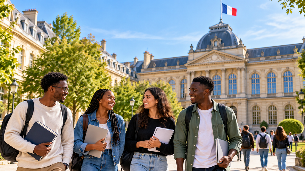 Pays Études en France : Étudiants internationaux sur un campus universitaire français